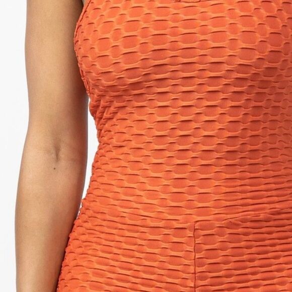 Orange Honeycomb Jumpsuit - Picture 8 of 10